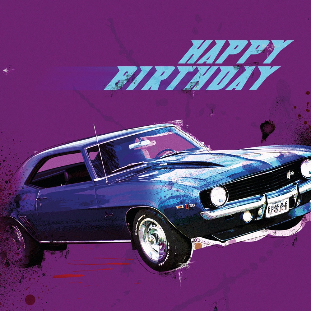 The Camaro Z28 Happy Birthday Card Boys Card Card by DigitalCreate