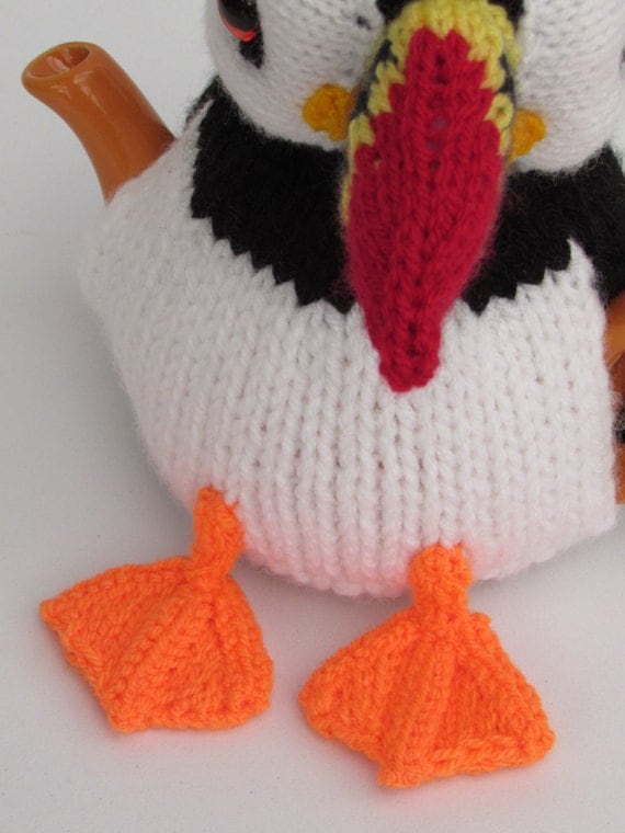 Puffin Tea Cosy Knitting Pattern from TeaCosyFolk on Etsy Studio