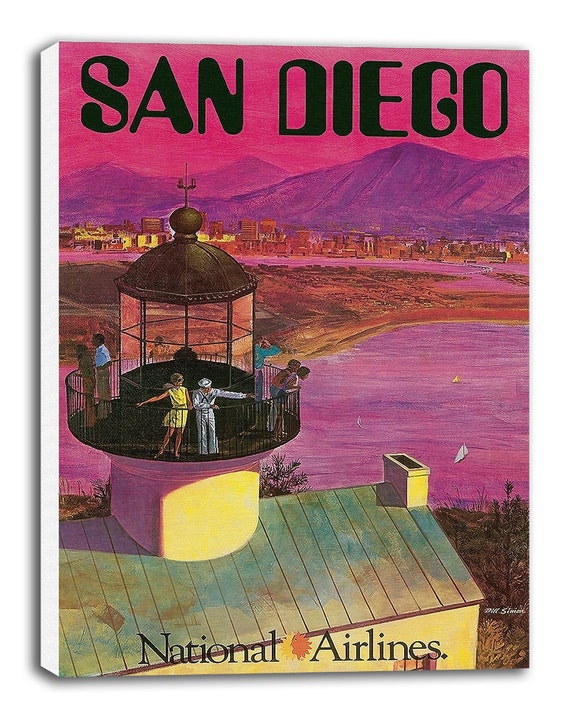 san diego vintage travel wall art