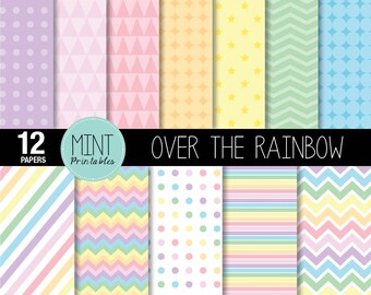 Rainbow Digital Scrapbooking Paper Printables Rainbow Digital