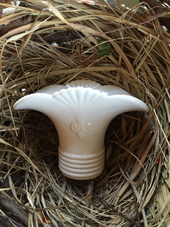 Vintage Abingdon USA Pottery Flower Frog Vase White Flower