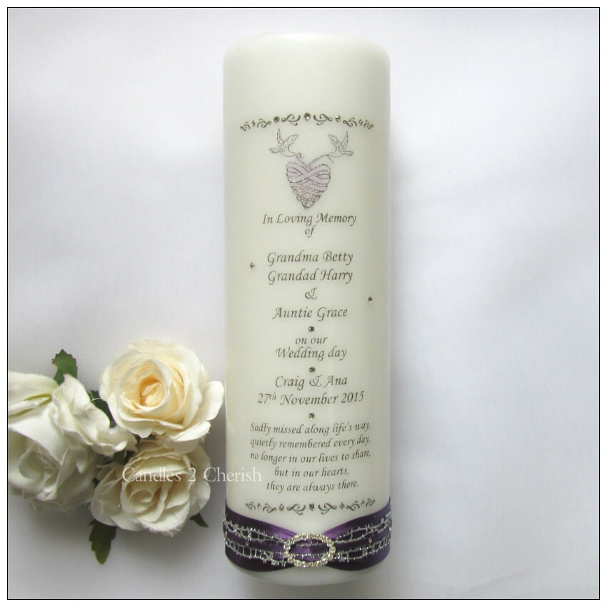 Wedding memorial candle personalised Memorial Candle