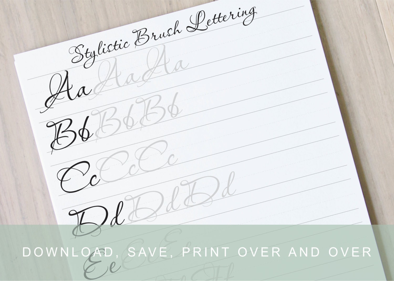 Worksheets Printable Calligraphy Worksheets stylyistic brush lettering worksheet learn this is a digital file