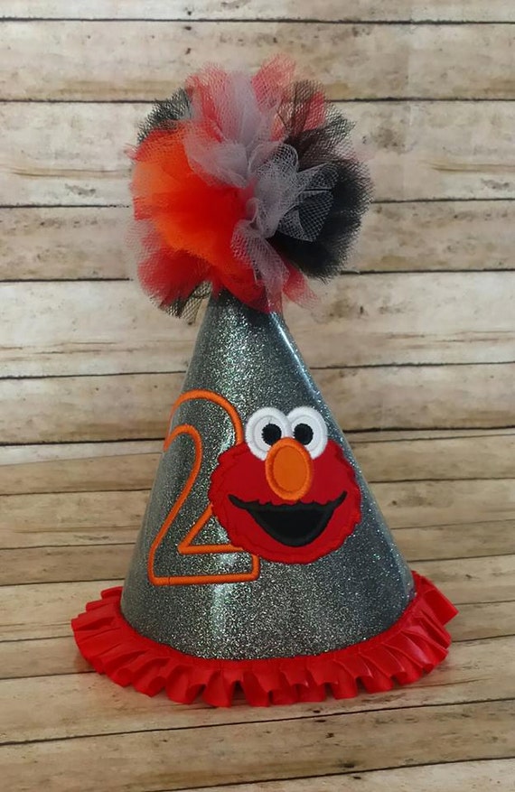 Custom Birthday Hat Elmo birthday hat Girls by StitchnCafe