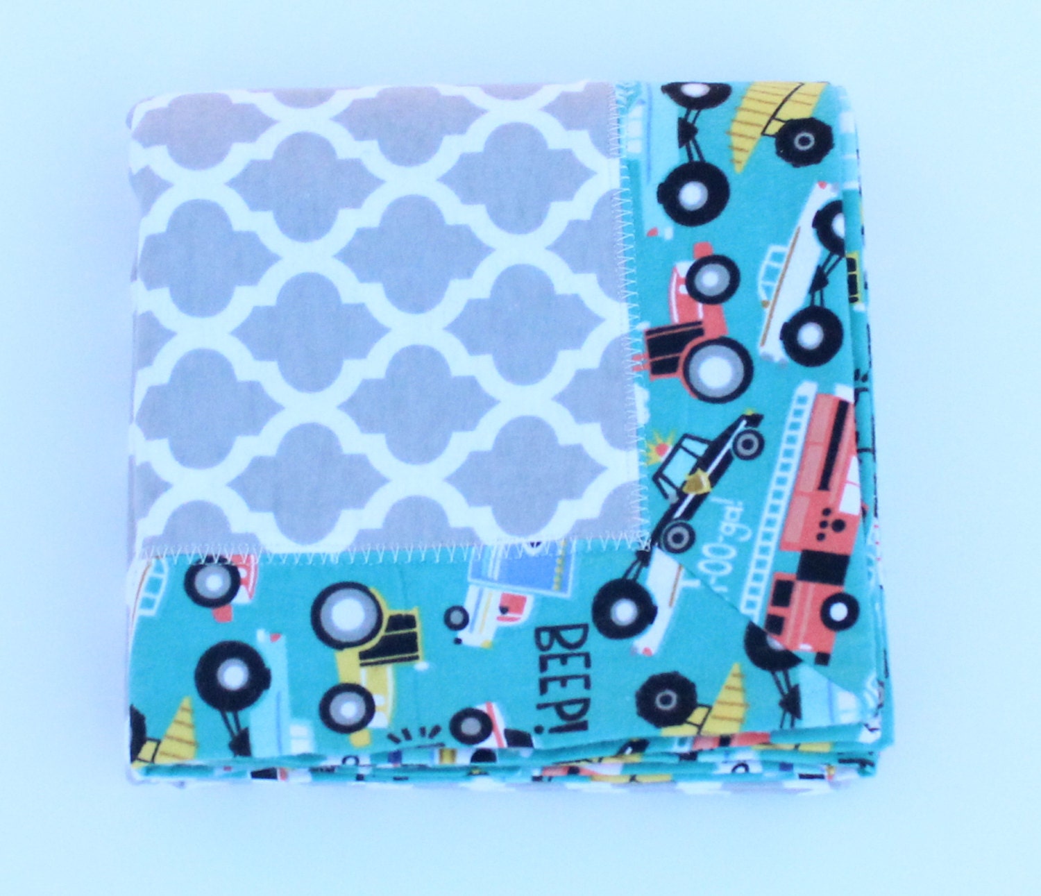 Baby Boy Personalized Flannel Blanket Cars Receiving Blanket