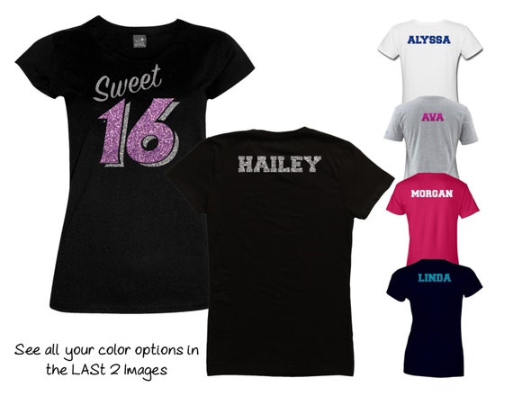 Sweet 16 Birthday Shirt with a Name on the by MagicalMemoriesbyJ