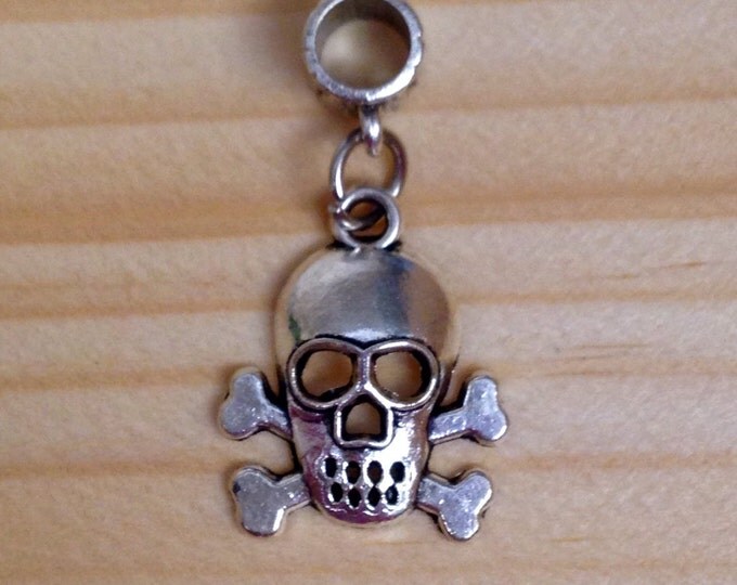 Storewide 25% Off SALE Vintage Silver Tone Scull & Crossbones Petite Designer Bracelet Charm Featuring Eclectic Medieval Style Design Storewide 25% Off SALE Vintage Silver Tone Scull & Crossbones Petite Designer Bracelet Charm Featuring Eclectic Medieval Style Design