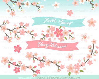 Cherry Blossom / Sakura Clip Art - Instant Download - CA088