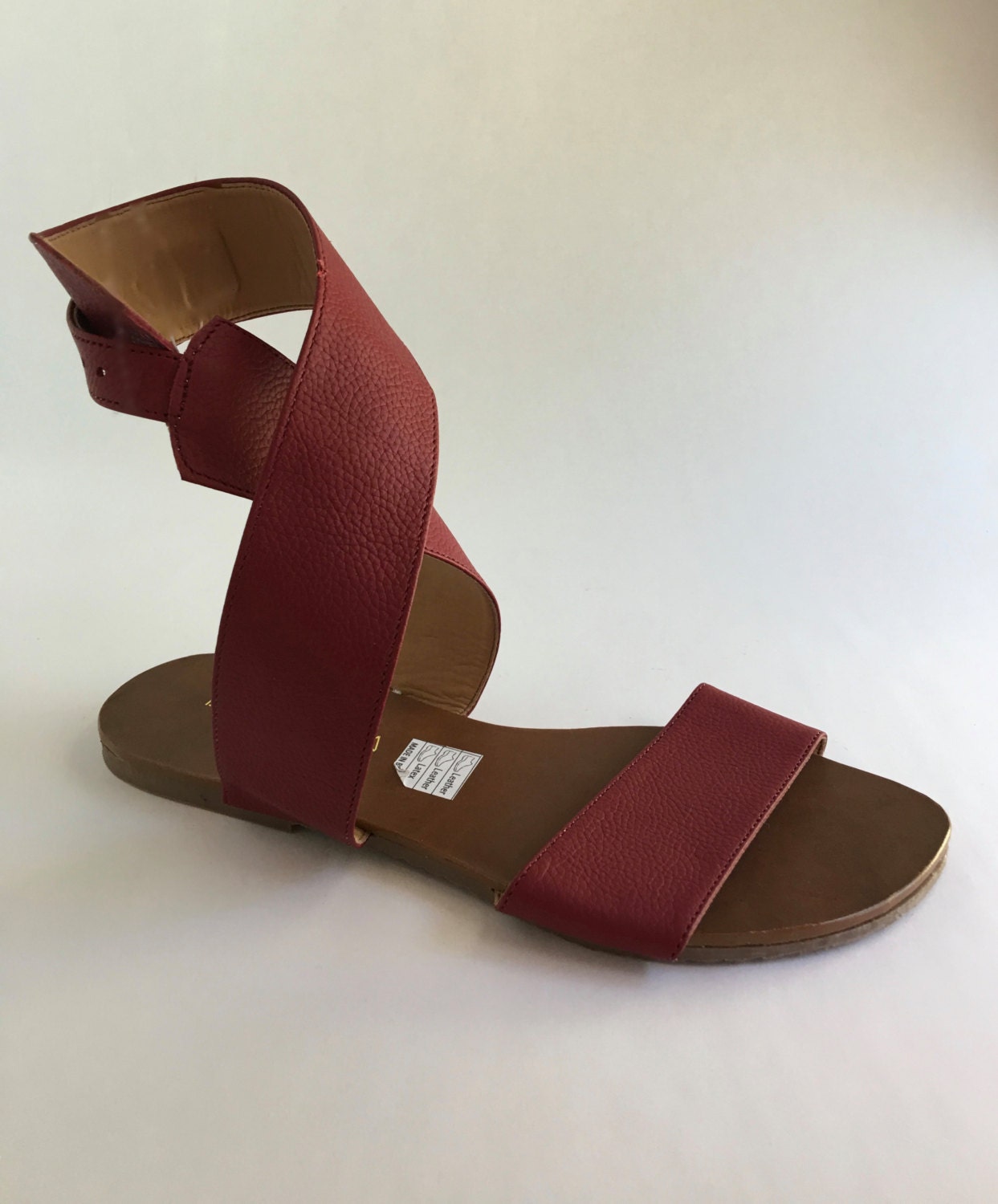 burgundy sandals amazon