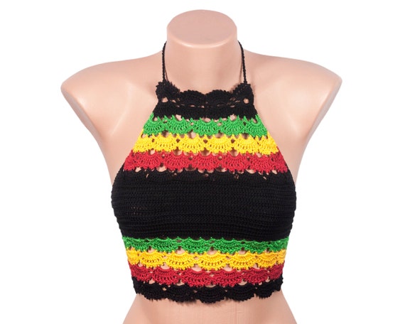 Ukraine Fashion Rasta Top Rasta Bikini Crochet Top Hippie