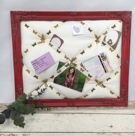 Items similar to Fabric Notice Board, Geometric Pin Memo, Padded