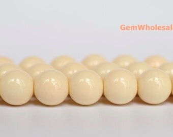 15.5" Glass druk round beads blanched almond color 6mm/8mm/10mm/12mm, cheap jewelry beads, jewelry supply,blanched almond druk glass bead YQ