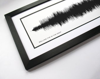 Rolling in the Deep - Music Art Sound wave Print - Song Lyric Art, Artist Poster