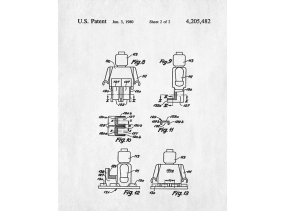 lego minifigure patent drawing