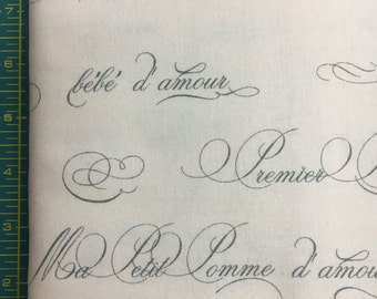 Ooh La La French Text Fabric Anne Sutton Bunny Hill Designs Fabrics Moda 2831 11 Half Yard Cut and Yardage Available OOP hard to find