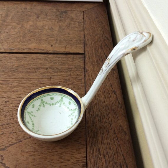 Vintage ceramic sauce spoon or ladle