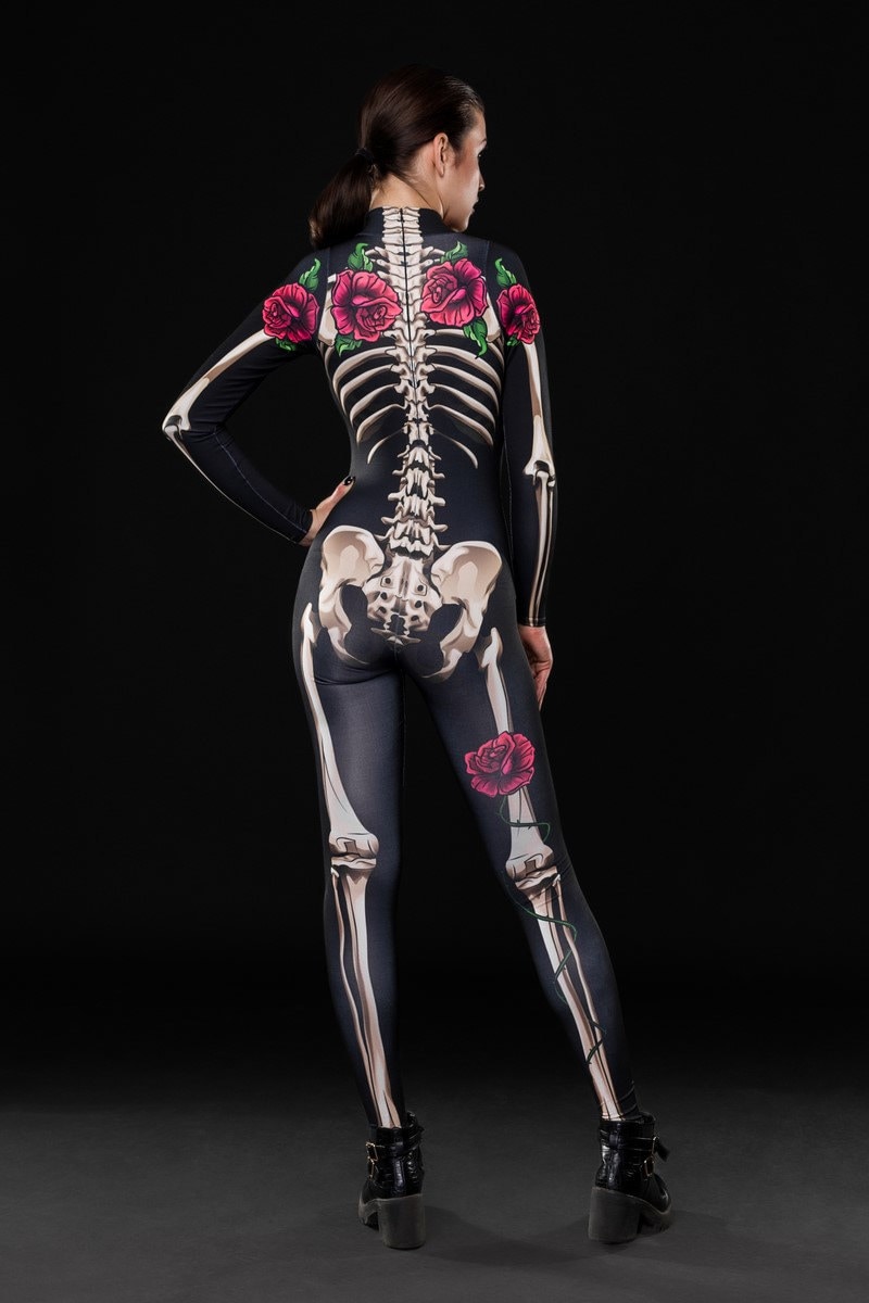 SKELETON GLAM Halloween Costume Full Body Skeleton Adult