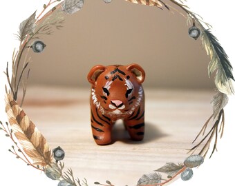Tiger Cub Spirit Animal Totem // Miniature Handmade Polymer Clay Animal Figurine