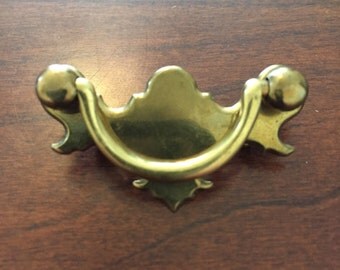 Vintage Brass Drawer Pull Brooch-Dresser Drawer Handle Pin-Furniture Handle Brooch