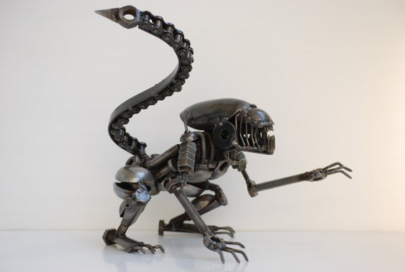 scrap metal alien figure