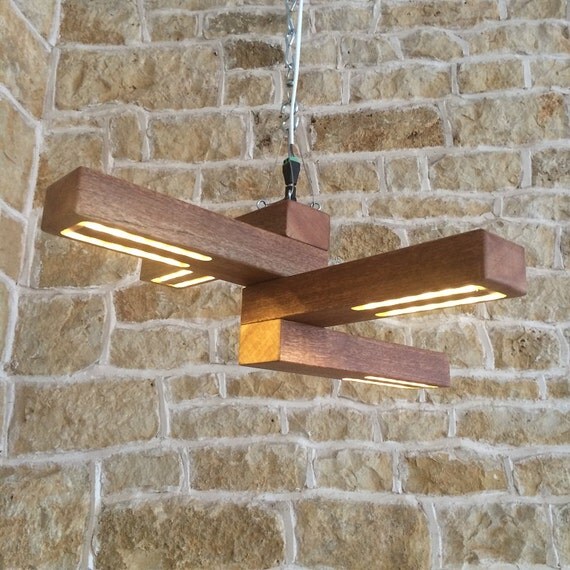 Abstrakte decke leuchte solide holz modernes von uniquelightingco
