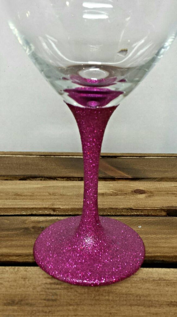 Glitter Stemmed Wine Glass Pink Glitter Wine Glass Pink Wine