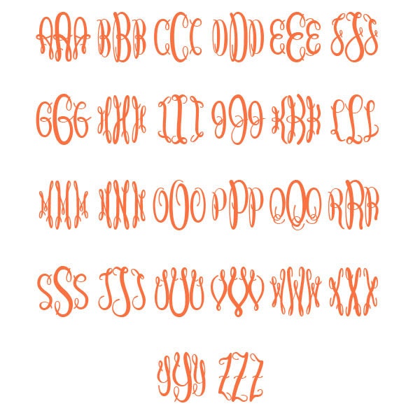 Download Oval Fancy Monogram Font SVG / DXF Cutting File Silhouette