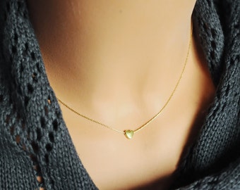 Heart necklace gold. 14K Gold Field chain. Tiny heart necklace. Tiny gold necklace. Christmas gift. Valentine's Day gift. Girlfriend gift.