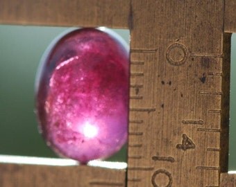 Oval Rubellite Tourmaline Cabochon, Intense Dark Pink to Red Rubellite, 11 x 8.5mm, 4.8ct, Brazil
