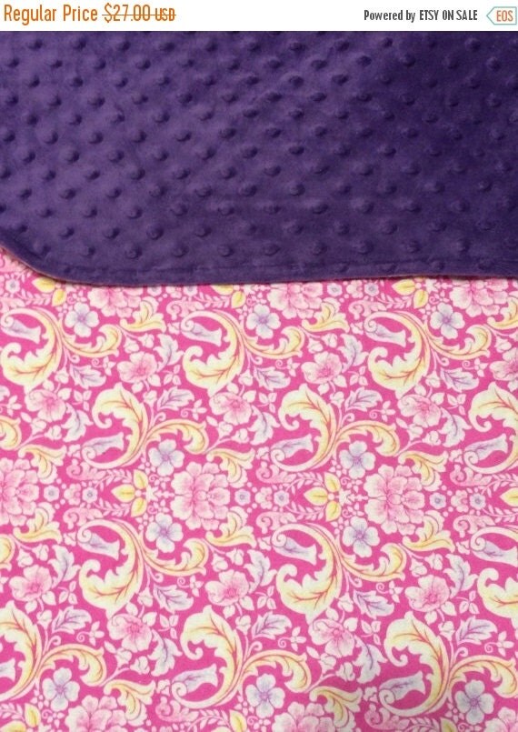Purple and Pink Baby Blanket Purple Receiving by maddiekinsdesigns