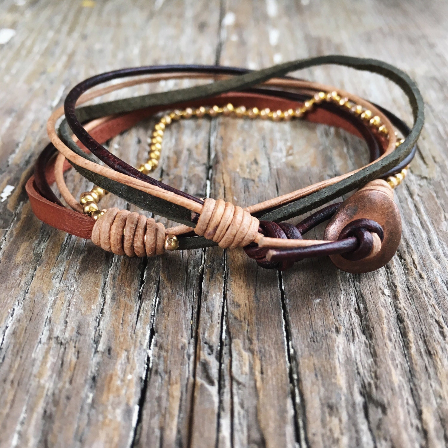 leather wraparound bracelet