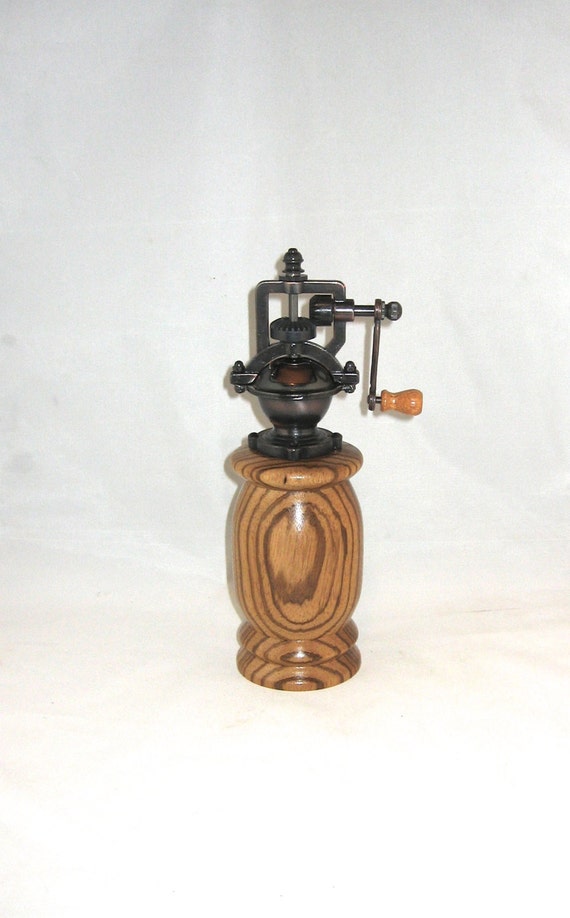 Pepper Grinder Antique Style Crank Handle hand turned from