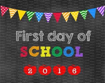Welcome Back First Day of School Banner Printable Instant