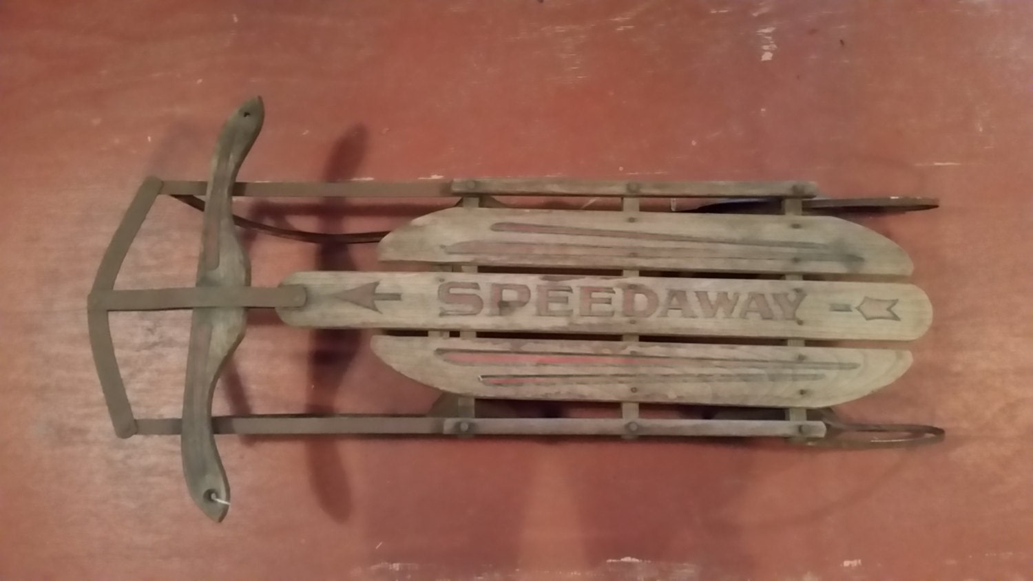 Antique Vintage Speedaway Wooden Sled