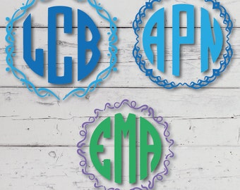 Circle Monogram SVG, Monogram SVG, Monogram Frame SVG, Dfx, Png, Monogram for Silhouette, Monogram for Cricut, Circle Monogram