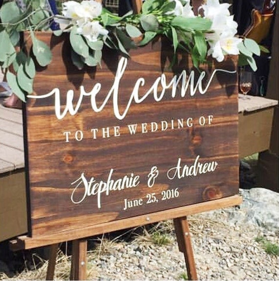  Welcome To Our Wedding Sign Wedding by BravoodWoodDesign 