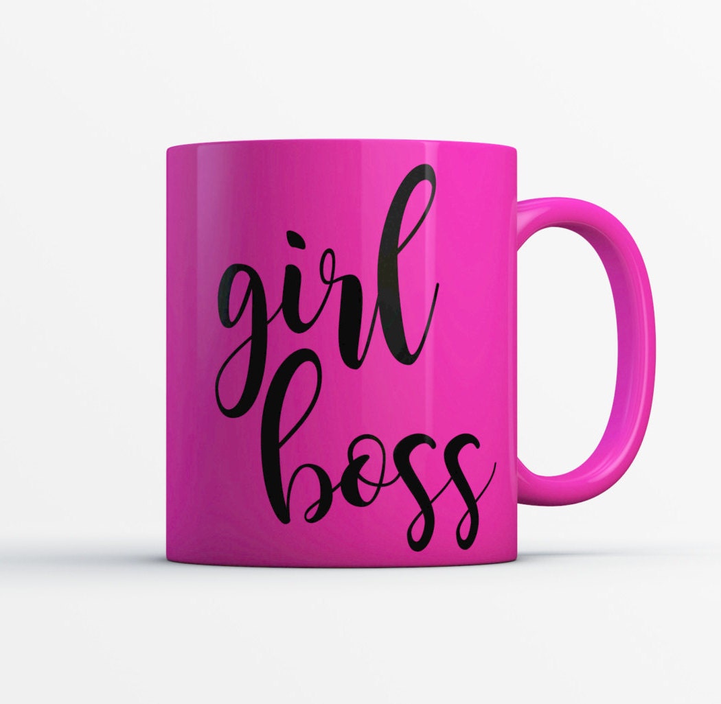 Girl Boss Coffee Mug Girl Boss Mug Hot Pink Mug by Silverngeauxld