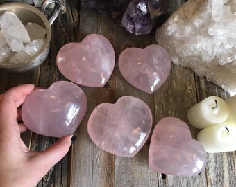 Large Rose Quartz Heart Crystal Heart / Big Rose Quartz Healing Crystals / Big Crystal Heart Pink Crystal Heart / Crystal Decor Wedding Gift