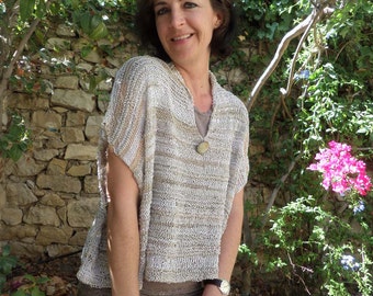 Exclusive hand knitted oversized summer top