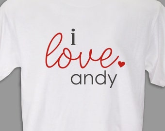 I Love You Personalized T-Shirt, Custom I Love You Shirt