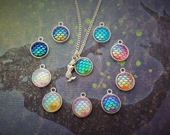 Mermaid Necklace, Scales Jewellery, Silver Mermaid Pendant, Beach Necklace, Sea Charm, Custom Necklace, Ocean Jewelry, Mermaid Fan, Gifts