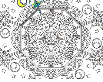 Mandala Coloring Page Plump Fungi printable coloring page