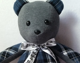 memory bear, 18" handmade keepsake bear, stuffed teddy bear, baby shower gift, keepsake plushie, remembrance bear, custom keepsake bear