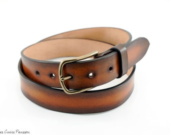 Leather Belt - Leather belt Men - High Quality Belt - Belt handmade - Large Belt