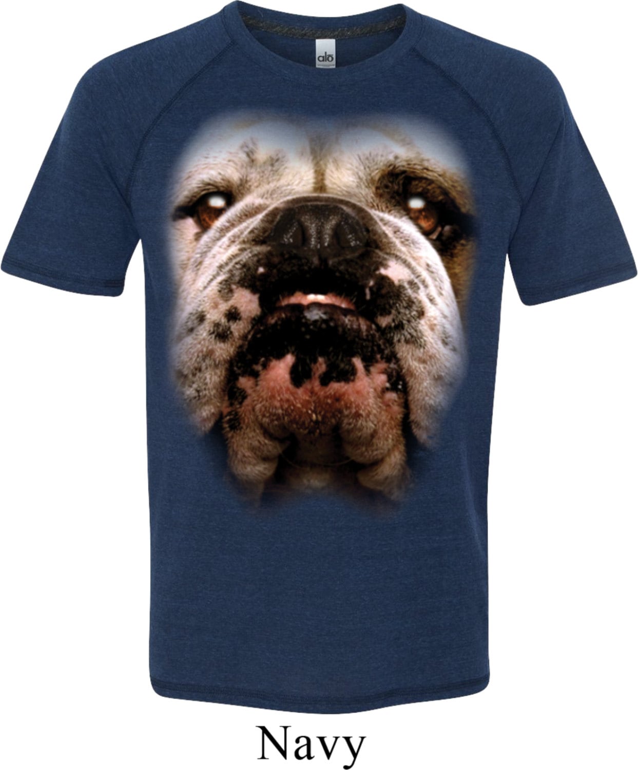 Men's Funny Shirt Big English Bulldog Face Tri Blend Tee
