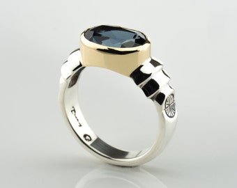 London blue Topaz ring, Silver blue topaz ring, Silver blue gemstones, Silver and gold rings, London blue Topaz, silver blue gemstone rings