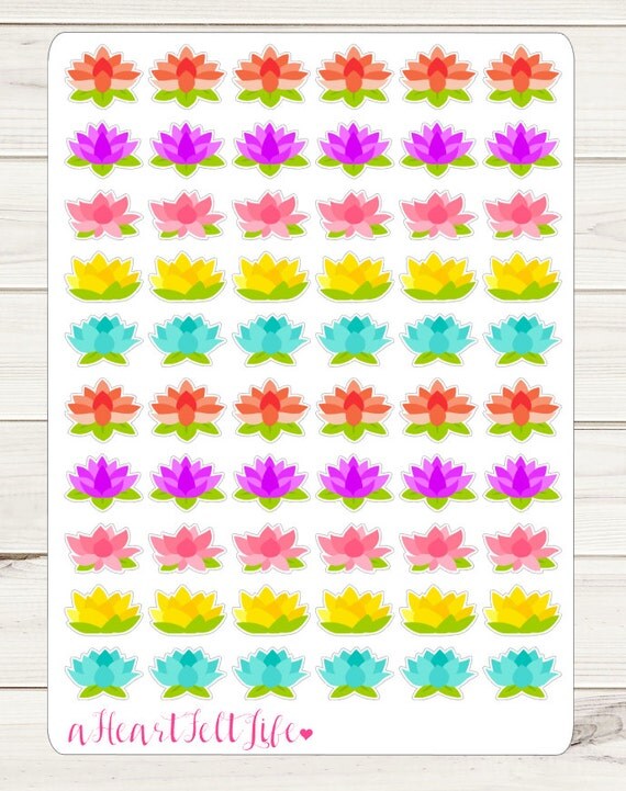 Lotus Flower Stickers for your Planner scrapbook by aHeartFeltLife