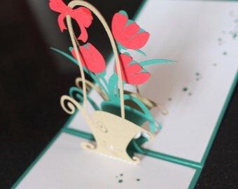 Congratulations flower pop-up card