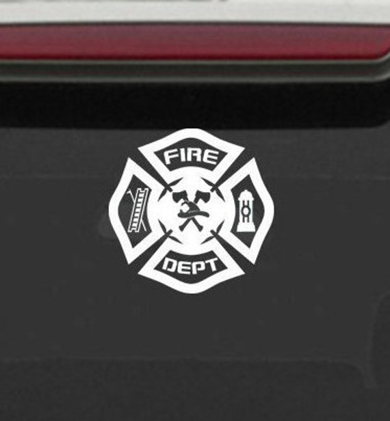 Fire Dept / Department Vinyl Window Decal / Sticker 5.5