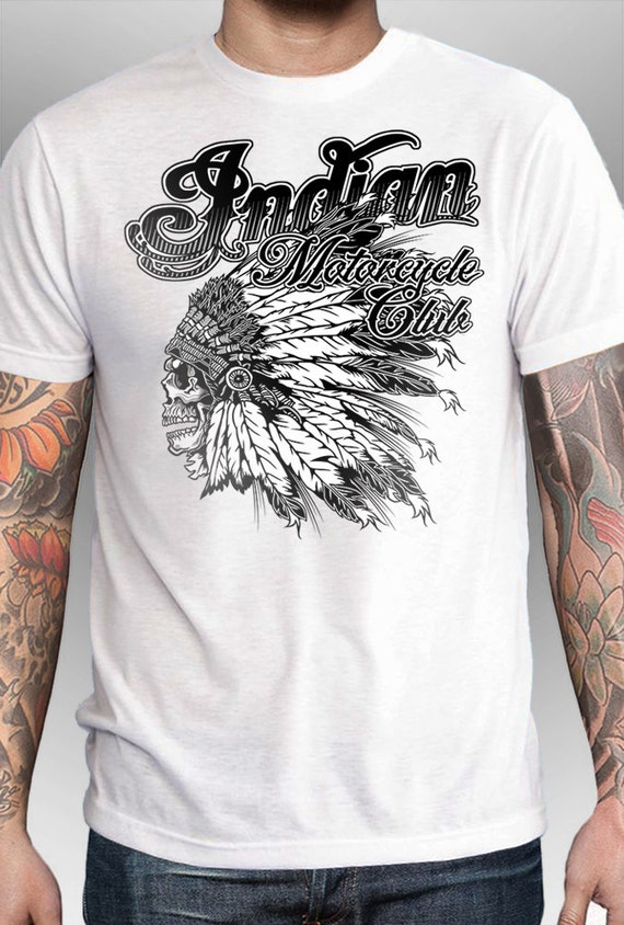 Indian Motorcycle T-Shirt Vintage 3D Style by SteveMcDonaldArt